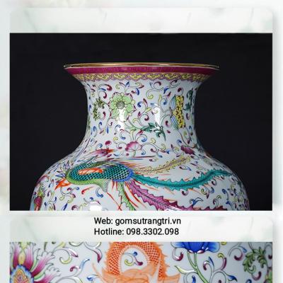 Bình Sứ họa tiết Long Phượng